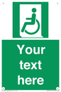 SA7210: Custom sign safe condition emergency exit for people unable to walk or with walking impairment left