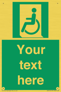SA7210: Custom sign safe condition emergency exit for people unable to walk or with walking impairment left