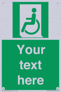 SA7210: Custom sign safe condition emergency exit for people unable to walk or with walking impairment left