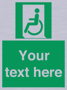SA7210: Custom sign safe condition emergency exit for people unable to walk or with walking impairment left