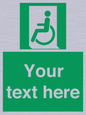 SA7210: Custom sign safe condition emergency exit for people unable to walk or with walking impairment left