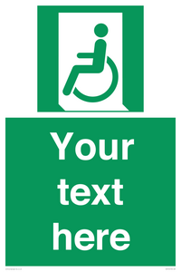 SA7210: Custom sign safe condition emergency exit for people unable to walk or with walking impairment left