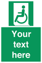 SA7210: Custom sign safe condition emergency exit for people unable to walk or with walking impairment left