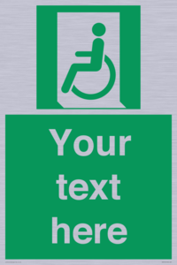 SA7210: Custom sign safe condition emergency exit for people unable to walk or with walking impairment left