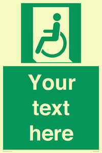 SA7210: Custom sign safe condition emergency exit for people unable to walk or with walking impairment left