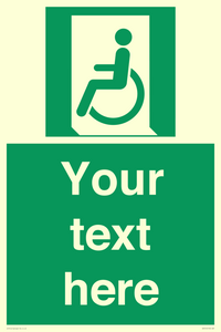 SA7210: Custom sign safe condition emergency exit for people unable to walk or with walking impairment left