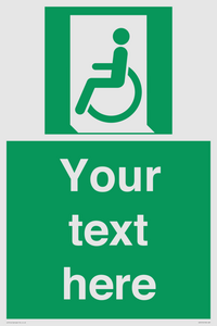 SA7210: Custom sign safe condition emergency exit for people unable to walk or with walking impairment left