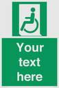 SA7210: Custom sign safe condition emergency exit for people unable to walk or with walking impairment left