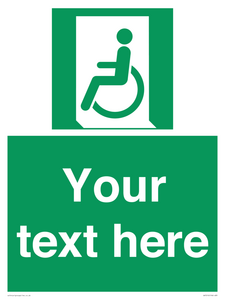 SA7210: Custom sign safe condition emergency exit for people unable to walk or with walking impairment left
