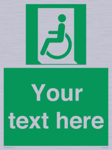 SA7210: Custom sign safe condition emergency exit for people unable to walk or with walking impairment left