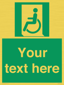 SA7210: Custom sign safe condition emergency exit for people unable to walk or with walking impairment left