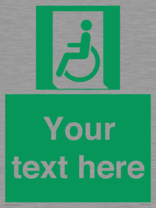 SA7210: Custom sign safe condition emergency exit for people unable to walk or with walking impairment left