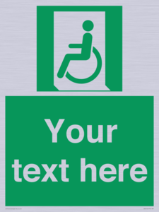 SA7210: Custom sign safe condition emergency exit for people unable to walk or with walking impairment left