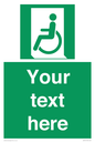 SA7210: Custom sign safe condition emergency exit for people unable to walk or with walking impairment left