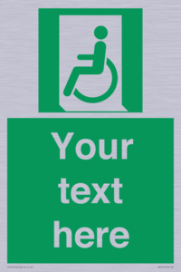 SA7210: Custom sign safe condition emergency exit for people unable to walk or with walking impairment left