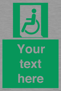 SA7210: Custom sign safe condition emergency exit for people unable to walk or with walking impairment left