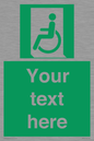 SA7210: Custom sign safe condition emergency exit for people unable to walk or with walking impairment left