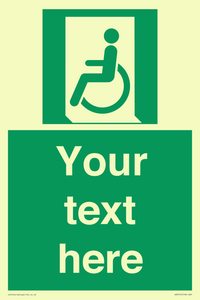 SA7210: Custom sign safe condition emergency exit for people unable to walk or with walking impairment left