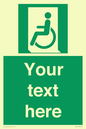 SA7210: Custom sign safe condition emergency exit for people unable to walk or with walking impairment left