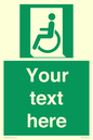 SA7210: Custom sign safe condition emergency exit for people unable to walk or with walking impairment left