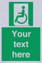 SA7210: Custom sign safe condition emergency exit for people unable to walk or with walking impairment left