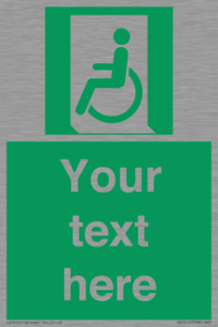 SA7210: Custom sign safe condition emergency exit for people unable to walk or with walking impairment left