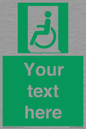 SA7210: Custom sign safe condition emergency exit for people unable to walk or with walking impairment left