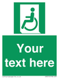SA7210: Custom sign safe condition emergency exit for people unable to walk or with walking impairment left