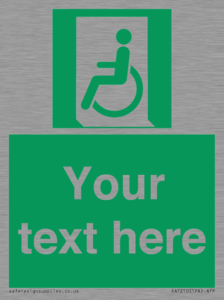 SA7210: Custom sign safe condition emergency exit for people unable to walk or with walking impairment left