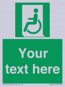 SA7210: Custom sign safe condition emergency exit for people unable to walk or with walking impairment left