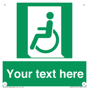 SA7210: Custom sign safe condition emergency exit for people unable to walk or with walking impairment left