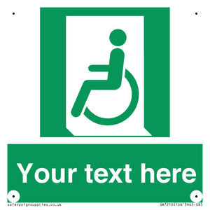 SA7210: Custom sign safe condition emergency exit for people unable to walk or with walking impairment left