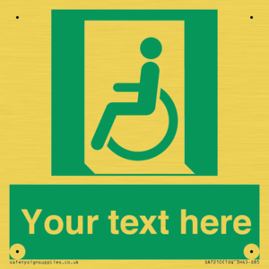 SA7210: Custom sign safe condition emergency exit for people unable to walk or with walking impairment left