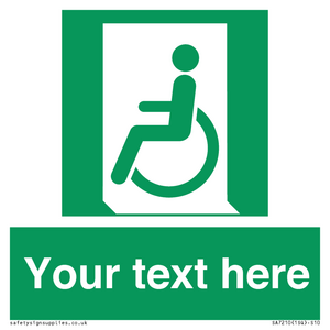 SA7210: Custom sign safe condition emergency exit for people unable to walk or with walking impairment left