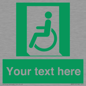 SA7210: Custom sign safe condition emergency exit for people unable to walk or with walking impairment left