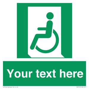 SA7210: Custom sign safe condition emergency exit for people unable to walk or with walking impairment left
