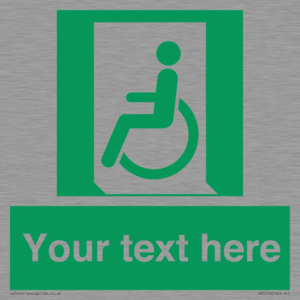 SA7210: Custom sign safe condition emergency exit for people unable to walk or with walking impairment left