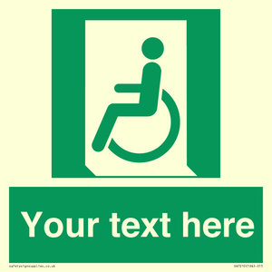 SA7210: Custom sign safe condition emergency exit for people unable to walk or with walking impairment left