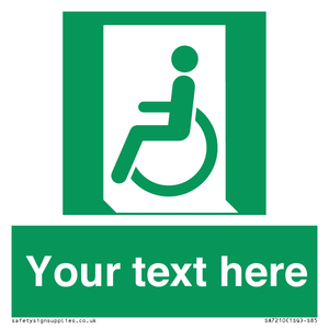 SA7210: Custom sign safe condition emergency exit for people unable to walk or with walking impairment left