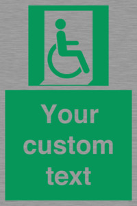 SA7213: Custom sign safe condition Emergency exit for people unable to walk or with walking impairment (right)