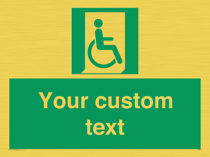 SA7213: Custom sign safe condition Emergency exit for people unable to walk or with walking impairment (right)