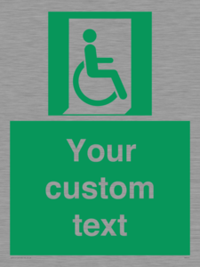 SA7213: Custom sign safe condition Emergency exit for people unable to walk or with walking impairment (right)