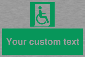 SA7213: Custom sign safe condition Emergency exit for people unable to walk or with walking impairment (right)
