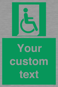 SA7213: Custom sign safe condition Emergency exit for people unable to walk or with walking impairment (right)