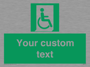 SA7213: Custom sign safe condition Emergency exit for people unable to walk or with walking impairment (right)