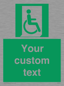 SA7213: Custom sign safe condition Emergency exit for people unable to walk or with walking impairment (right)