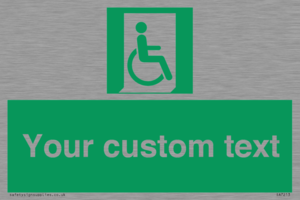 SA7213: Custom sign safe condition Emergency exit for people unable to walk or with walking impairment (right)