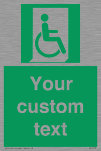 SA7213: Custom sign safe condition Emergency exit for people unable to walk or with walking impairment (right)