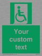SA7213: Custom sign safe condition Emergency exit for people unable to walk or with walking impairment (right)