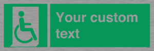 SA7213: Custom sign safe condition Emergency exit for people unable to walk or with walking impairment (right)